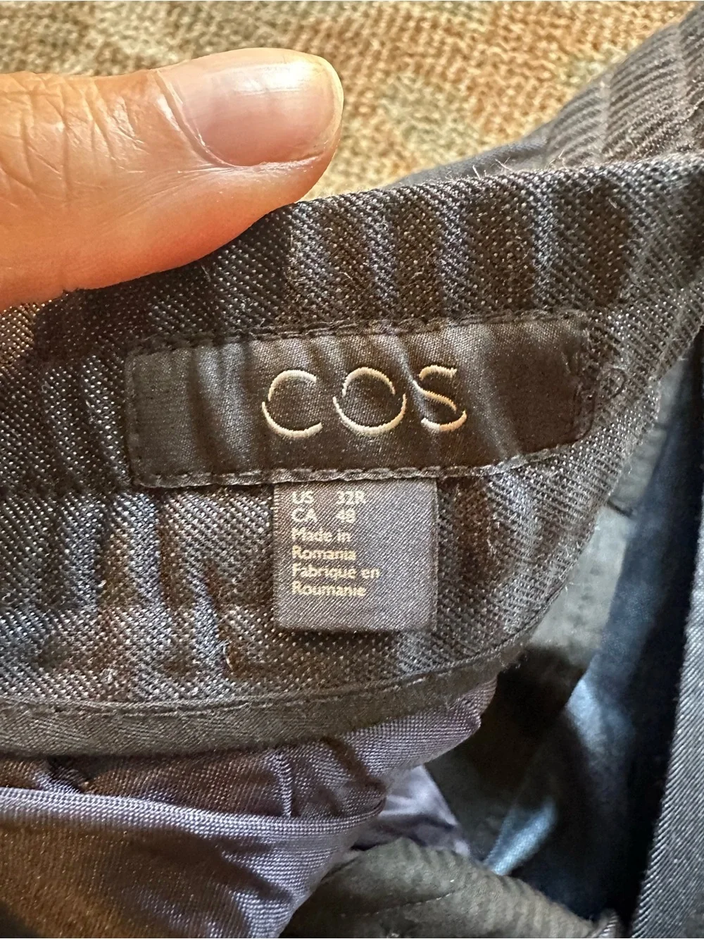 COS Black Elastic-Waist Pleated Trousers